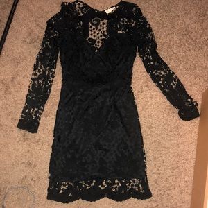 Latiste By Amy: Long sleeve black backless dress